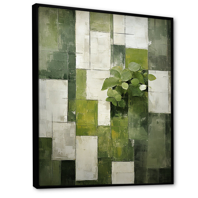 Plantes vertes écologiques Symphony III - Botanicals, art mural, Cadre flottant noir, H 40 po x l 30 po x P 1,5 po