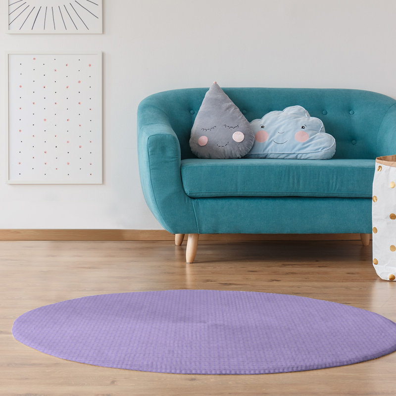 Tapis de zone mauve napperon monochrome, Rond 5 pi