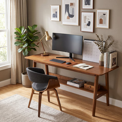 Bureau d'ordinateur 63 po Mid-Century