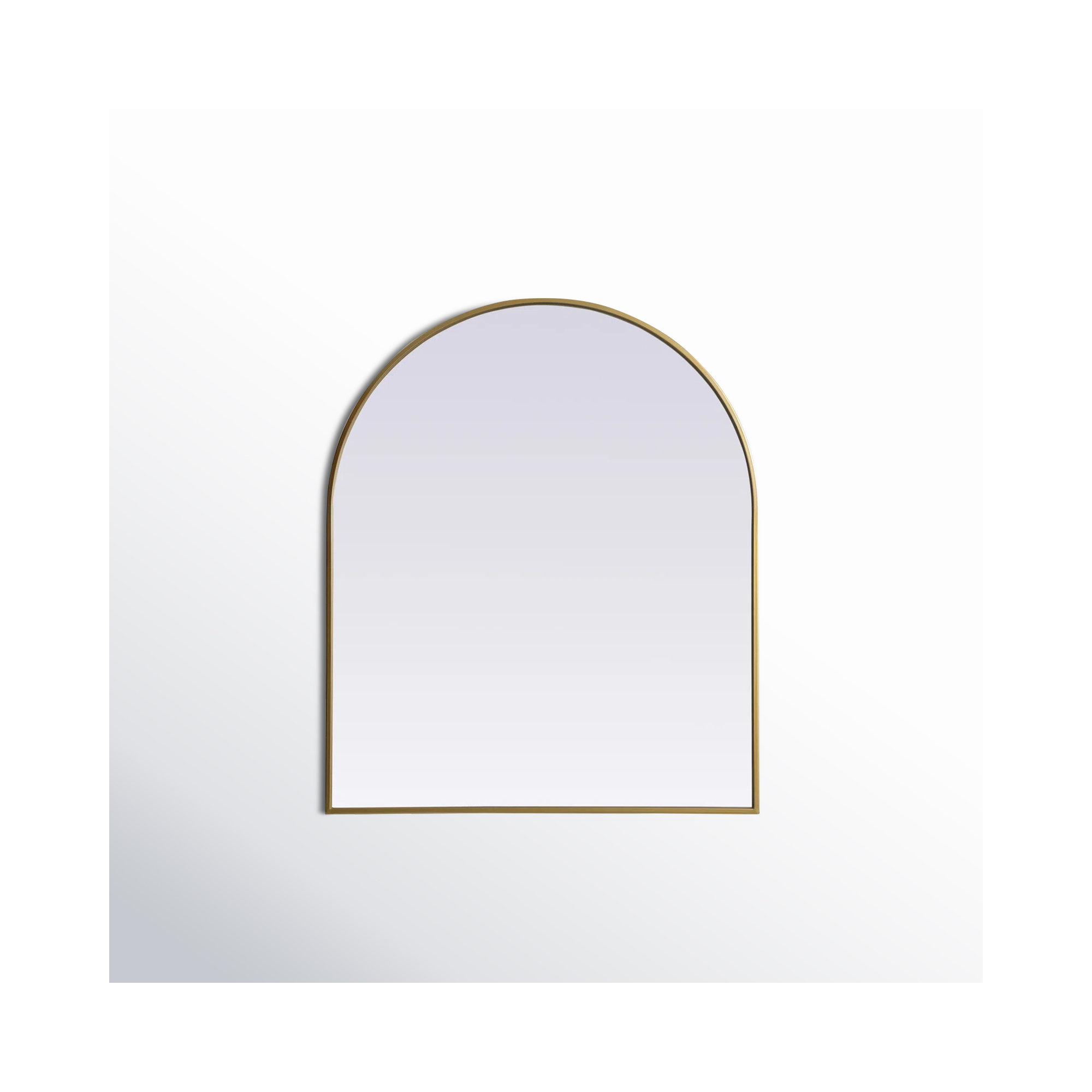 Sabine Metal Arch Wall Mirror, 36" x 30", Brass