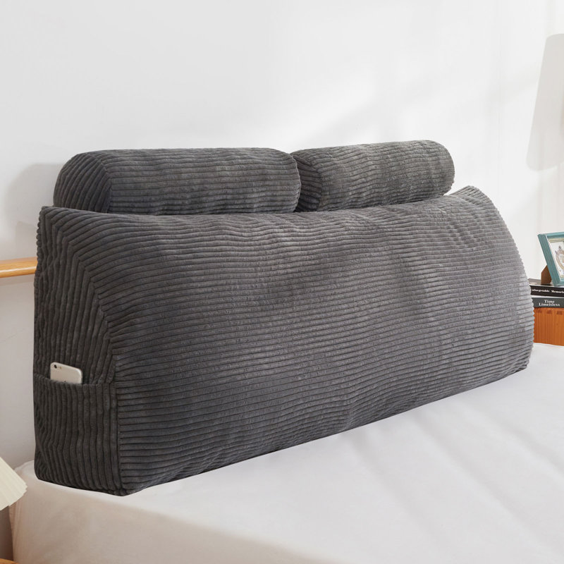 Coussin de lecture Wedge, H 20 po x l 76 po, Bleu