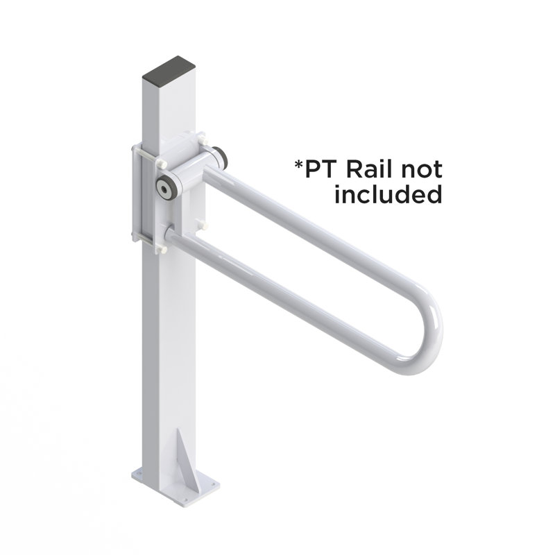 HEALTHCRAFT PT Rail Floor Mast: Floor Mounted Vertical (PT Rail Sold Separately), White