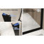 Porte de douche pivotante en verre trempé 28 po x 72 po dans un cadre en aluminium noir mat, poignée en acier inoxydable, conception de balançoire à fonctionnement doux, séparation de l'eau pour l'entretien de la salle de bain 28 po x 72 po avec fonction