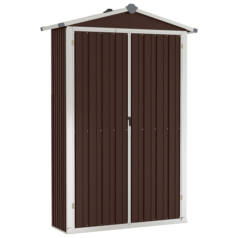 vidaXL Garden Shed Brown 45.7"x17.7"x68.9" Galvanized Steel, Brown