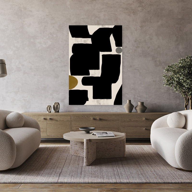 Art contemporain abstrait géométrique, H 48 po x l 32 po