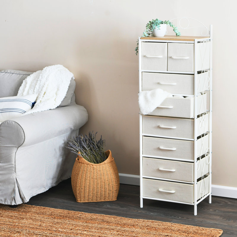 8 Drawer Tower Metal, Tan