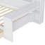 Lit de jour en bois avec tablettes de rangement, lit multifonctionnel avec deux tiroirs de rangement et bureau d'étude-984040809-984040814