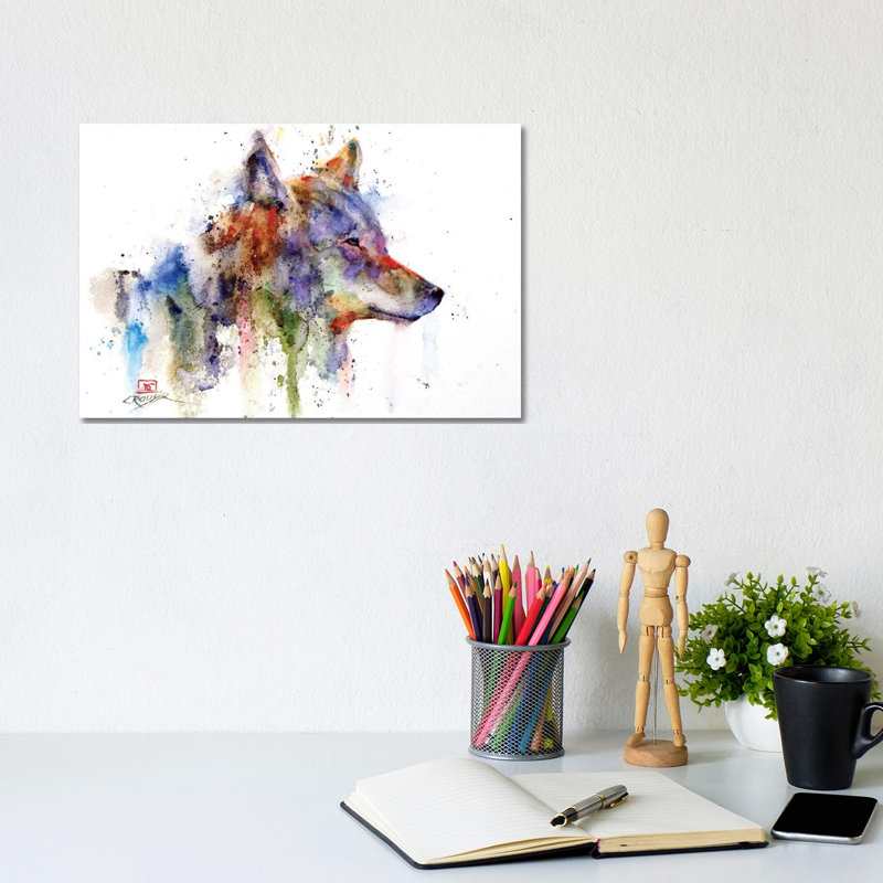 Coyote by Dean Crouser - Wrapped Canvas Painting, 20.32cm H x 30.48cm W x 1.91cm D