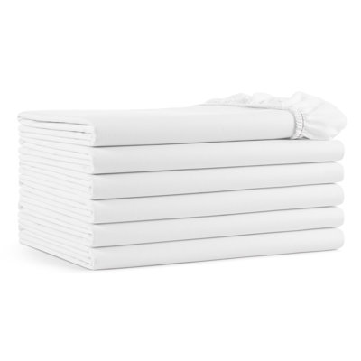 Arkwright Soft Cotton Blend 200 Thread Count Fitted Sheets - Pack of 6