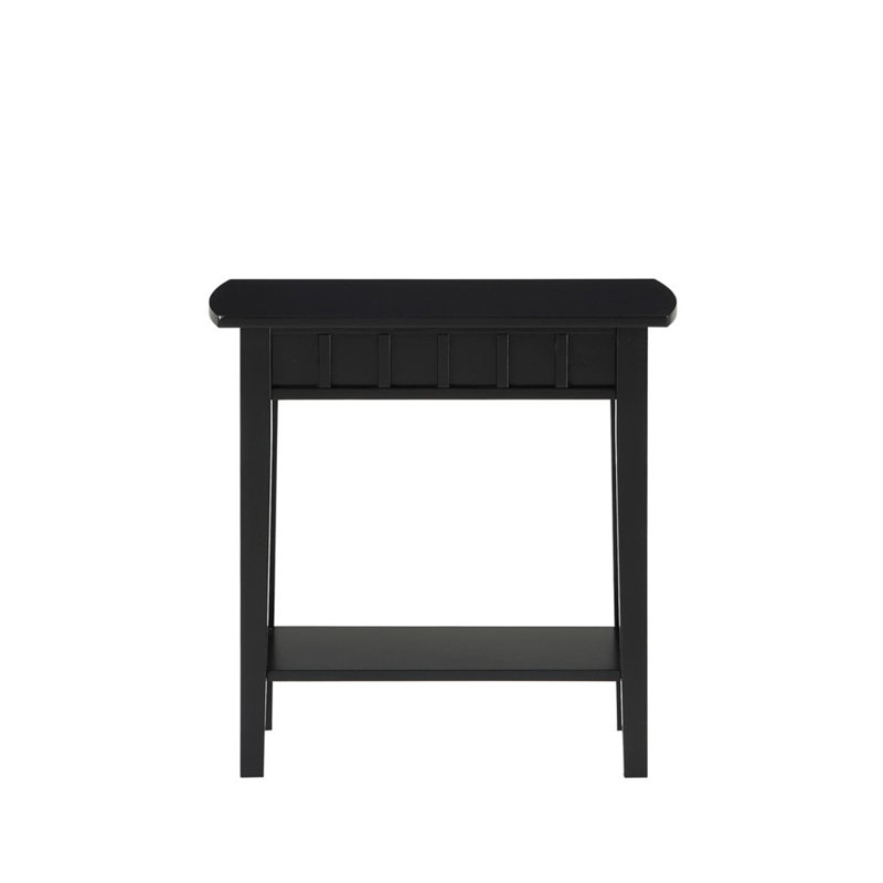 Table de bout avec tablette Bolander, Noir, H 24 po x l 24 po x P 12 po