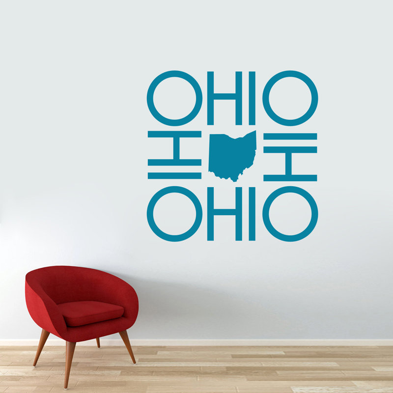 Décalcomanie murale ohio, Bleu sarcelle