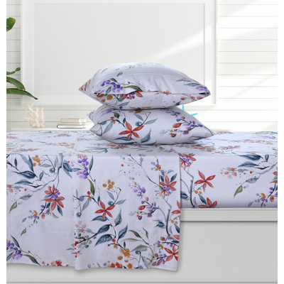 Sateen Floral Sheet Set