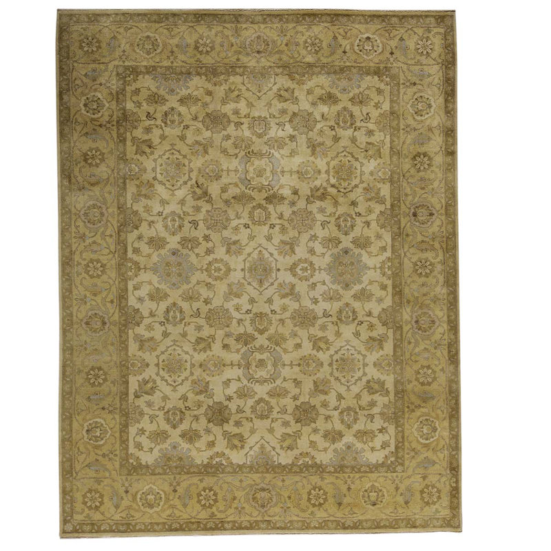 Tapis brun / gris / ivoire noué à la main