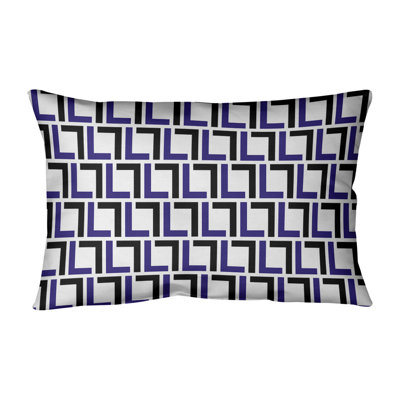 Geometric Leather/Suede Reversible Throw Pillow