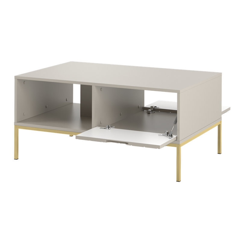 Rodrico Coffee Table with Storage, Cashmere, Gold