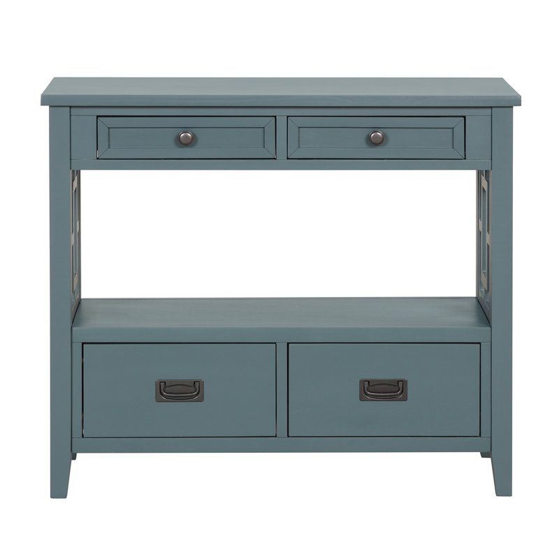 Estevon 36" Solid Pine Console table, Blue