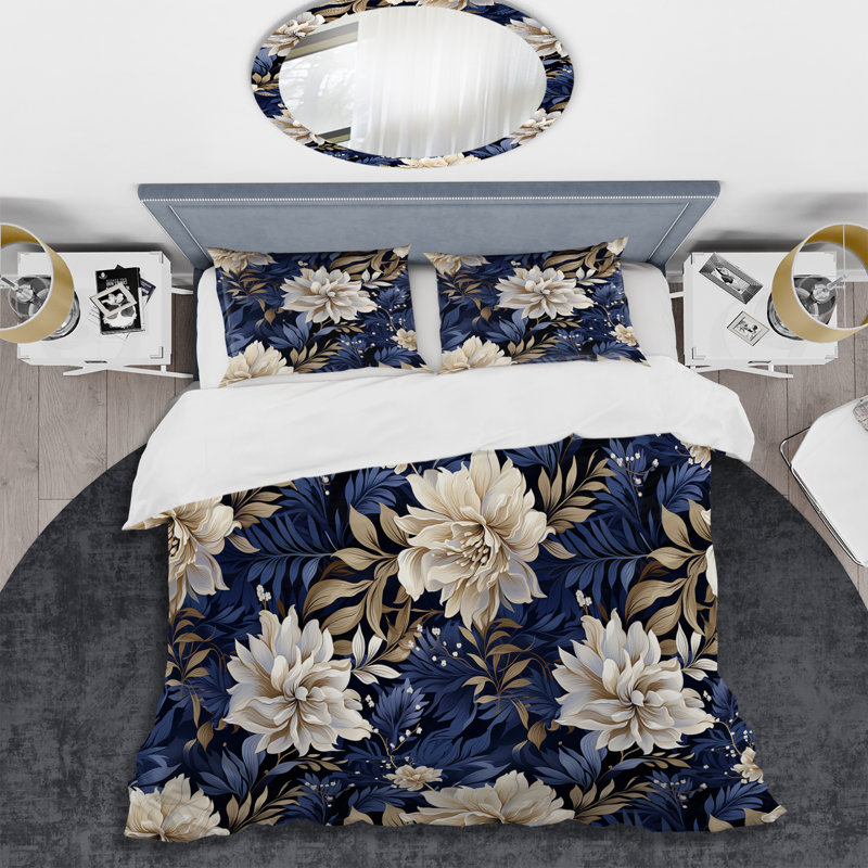 Midnight Symphony Moody Patterns I Duvet Cover, King Duvet Cover + 2 King Shams
