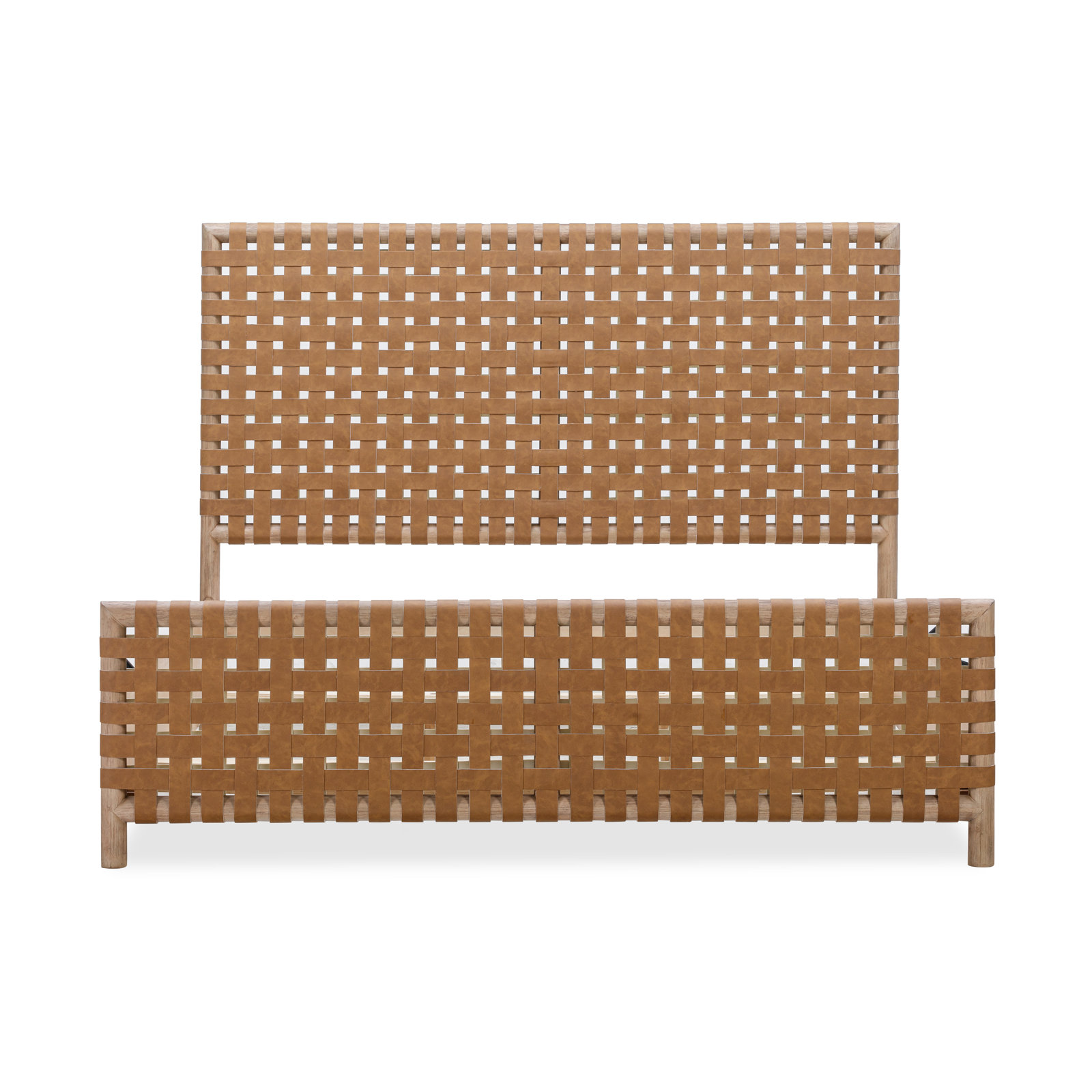 Colleen Genuine Leather Bed, Queen, Granola