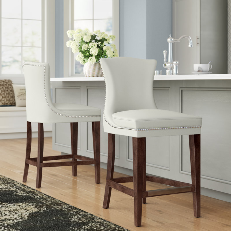 Colten Upholstered Counter Stool with Solid Wood Frame