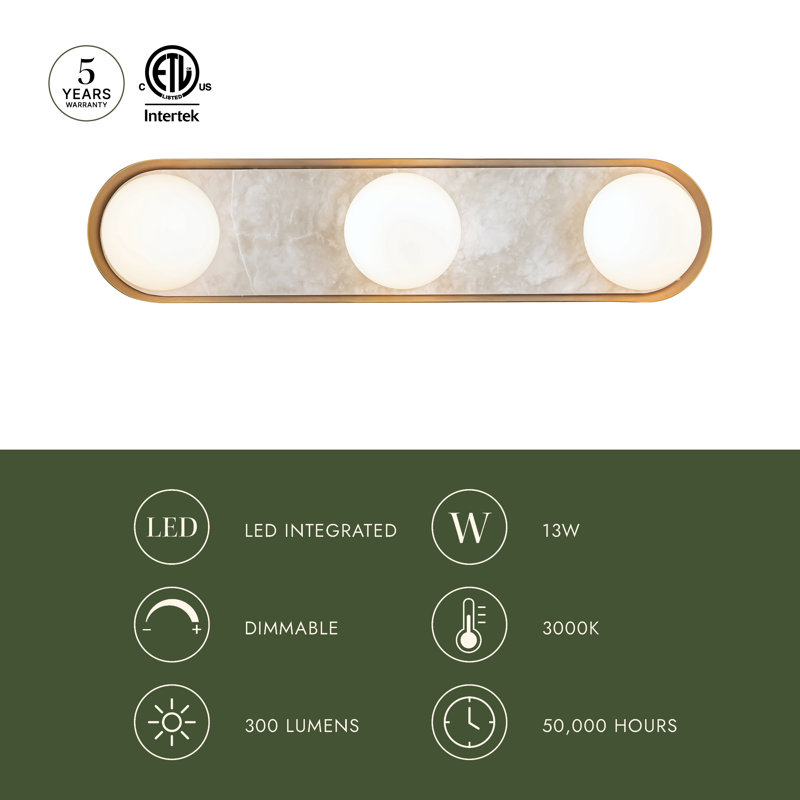 Alonso 3 - Light Bath Bar, Vintage Brass