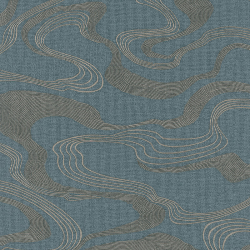 Kumano Pearlescent Abstract Flow Design Wallpaper Roll, Blue