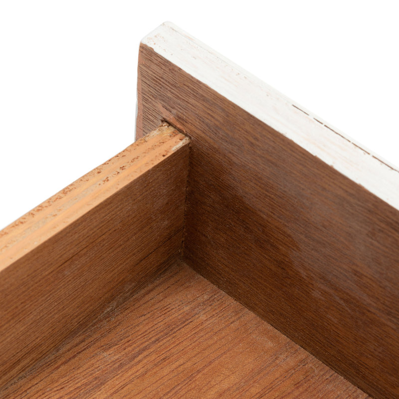 Table de chevet élégante Boan Coastal - l 18,5 po en osier et bois avec tiroir et design chic, Blanc / Naturel