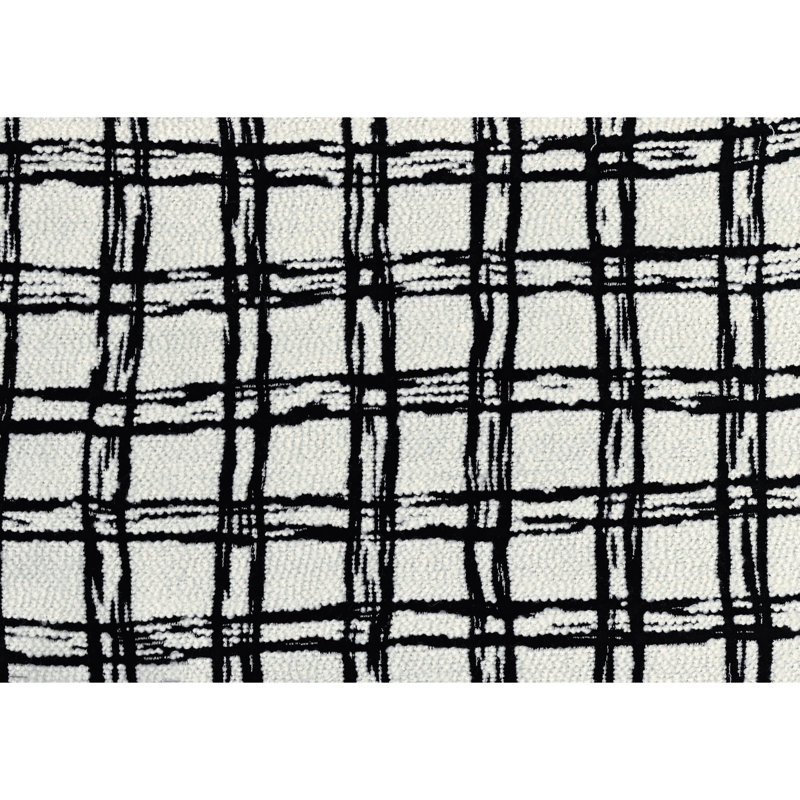 Pouf moderne en tissu, blanc noir, base antidérapante, blanc carré 16 po x 16 po x 16 po, tissu 100%, capacité de poids de 300 lb