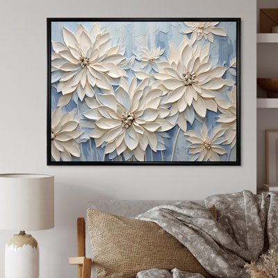 Impression sur toile Minimal White Ang Grey Cornflowers - Cornflowers