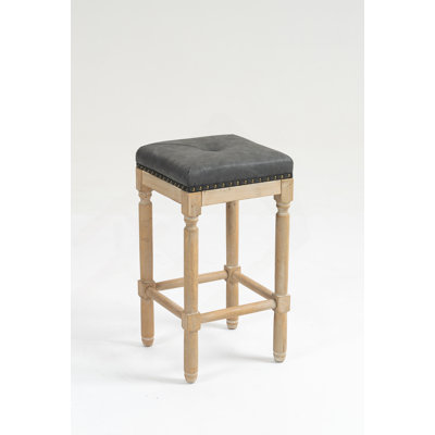 Ensemble de 2 tabourets de comptoir en bois touffeté 26 pouces