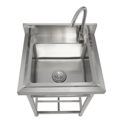 Évier utilitaire en acier inoxydable 16 x 13 8,7 po, 1 compartiment, pour le garage, le restaurant, la cuisine, la lessive, l'oxydation et le drainage