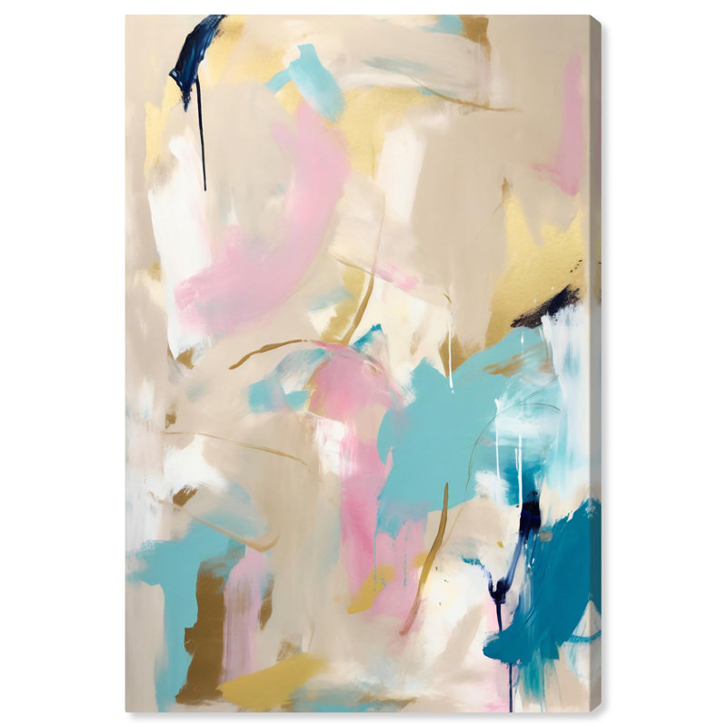 «Delicate Pastels Canvas Sunset», art mural abstrait par Art Remedy, Toile tendue, H 36 po x l 24 po