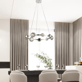 Lustre halo intégré à intensité variable en nickel poli à DEL Orbis