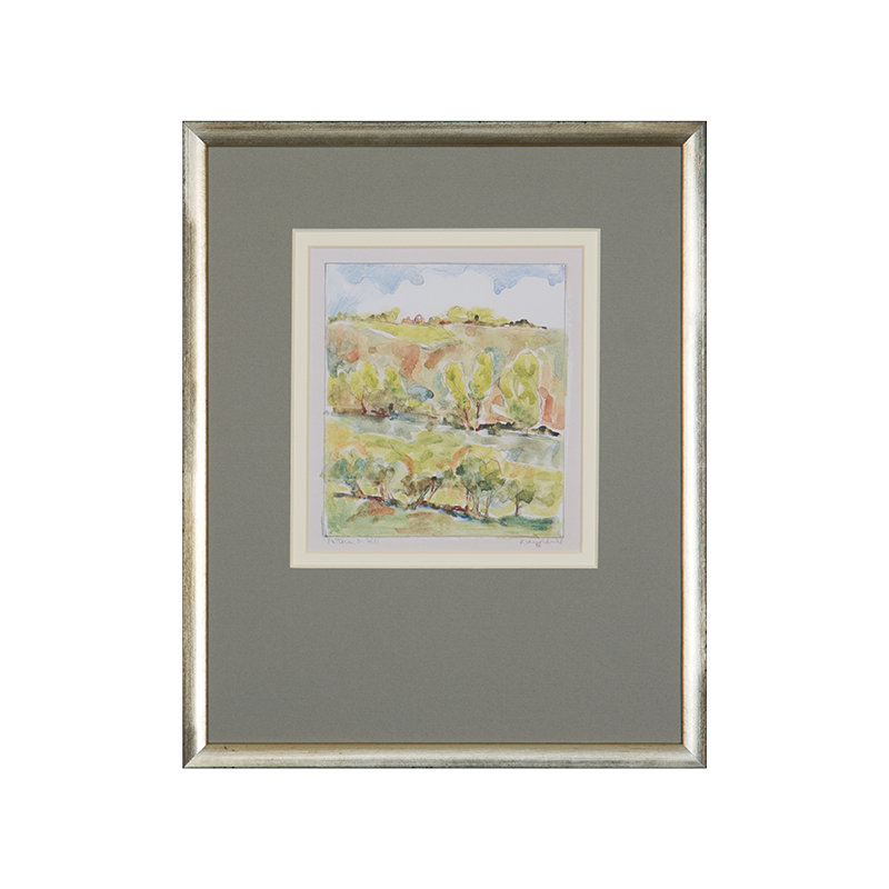 Motif sur une colline - peinture encadrée