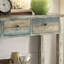 Oresta 3 tiroirs gris antique et bleu sarcelle
