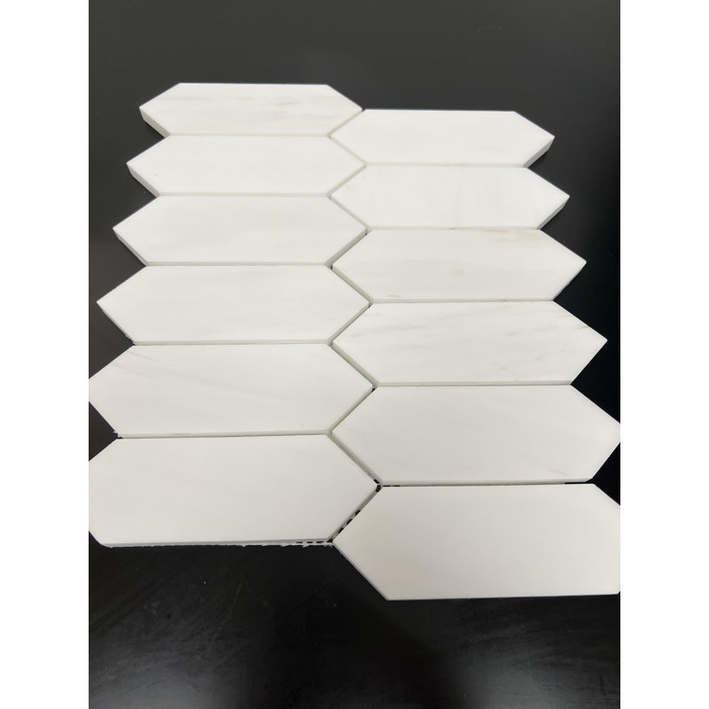 Carrelage mural en mosaïque de pierre naturelle 2 po x 6 po Bianco Dolomite, Affiné