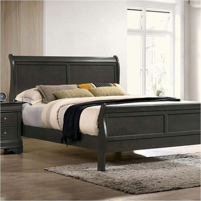 Mobilier de lit de chambre à coucher classique classique contemporain en bois massif 1pc