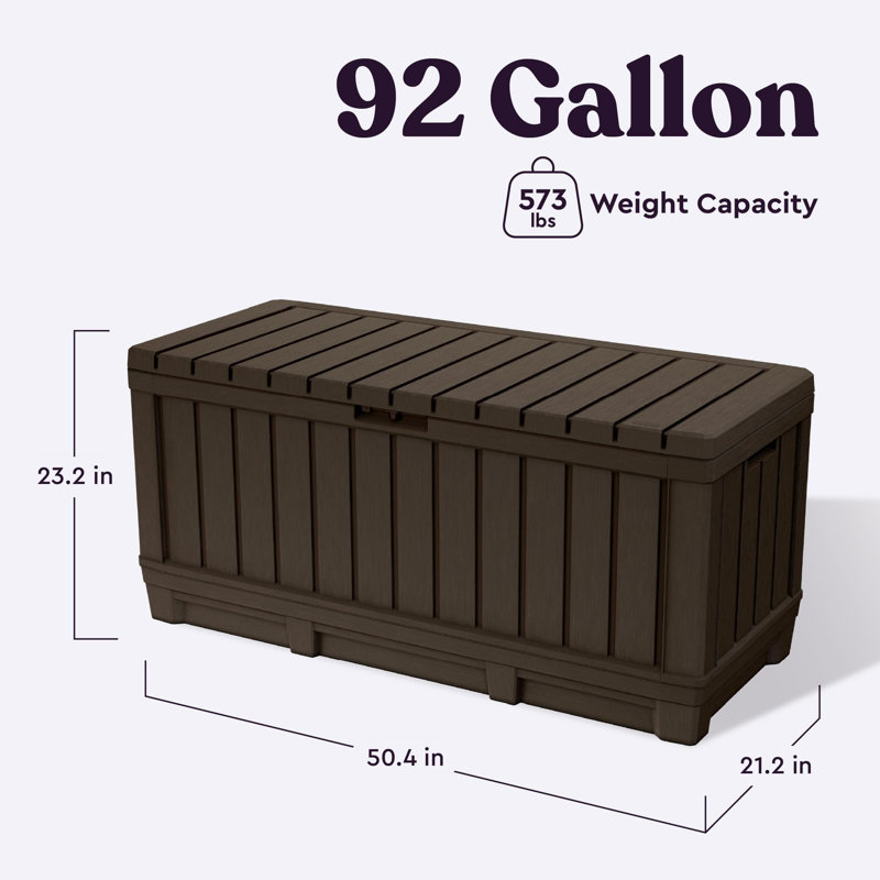 92 Gallon Resin Deck Box, Brown