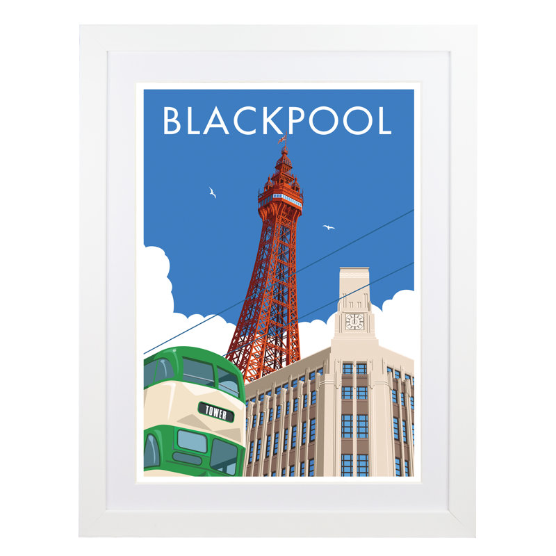 Blackpool 2 by Stephen Millership - Print, 43.5cm H x 33.5cm W x 2.2cm D, White