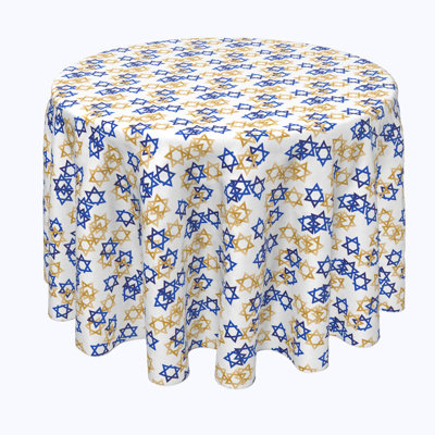 Bodenheim Geometric Round Hanukkah Tablecloth