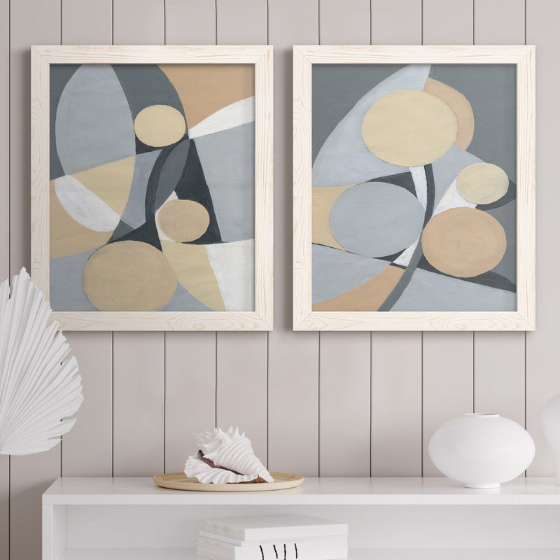 Millenium I - ensemble de 2 reproductions d'art, Toile blanche encadrée, Pas de tapis, H 24 po x l 36 po x P 1,5 po