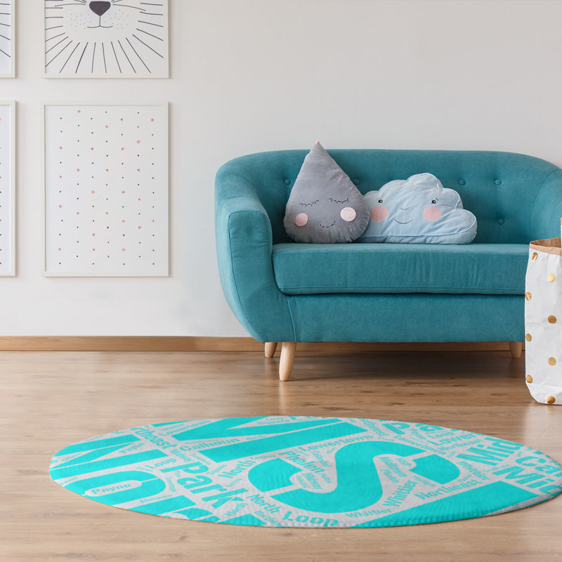 Chenille Indoor Rug, Round 5'