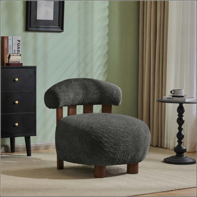 Chaise d'appoint moderne en tissu avec dossier incurvé et confort moelleux, pour une détente élégante