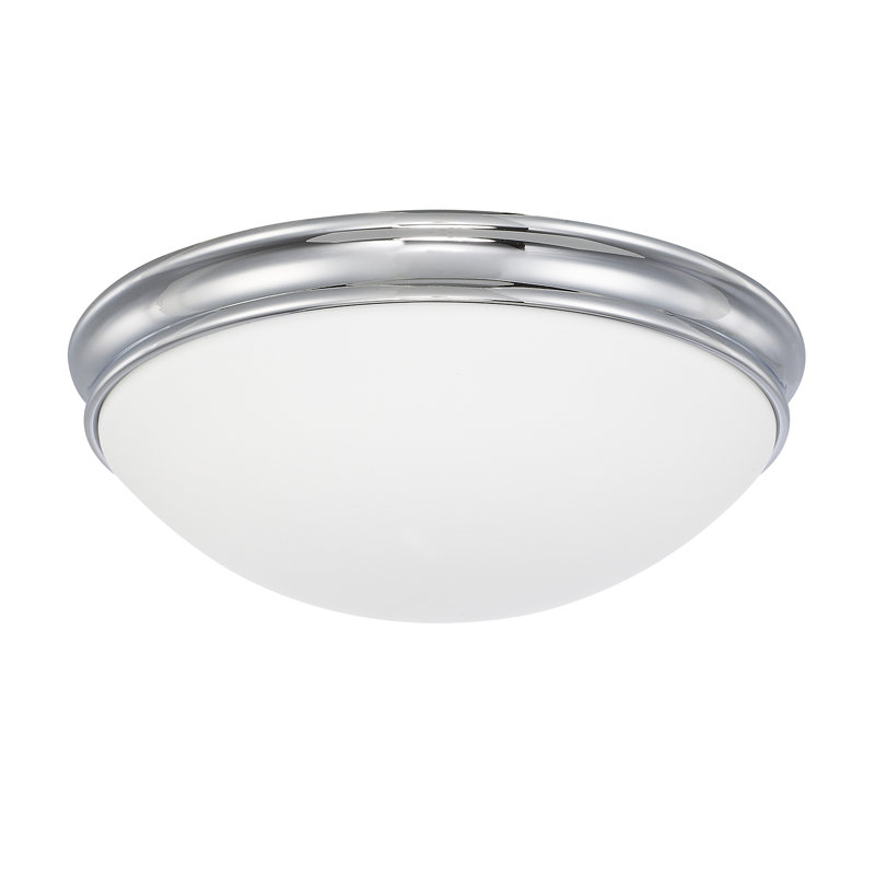 Plafonnier encastré 3 lumières 14 po , Chrome
