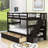 Dhyan Kids Twin Over Twin Bunk Bed with Drawers-1450981867