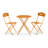 3-Piece Bistro Set with Folding Table and 2 Chairs, Orange-1876519300