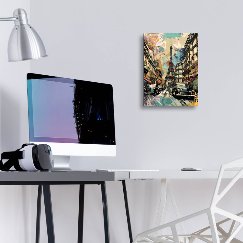 Art mural en verre épique «Paris Vintage» par Andreas Magnusson, H 16 po x l 12 po x P 0,13 po
