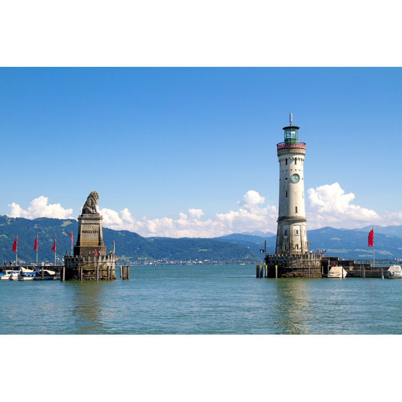 Harbour Of Lindau In Lake by Donstock - Wrapped Canvas Print, 30cm H x 46cm W