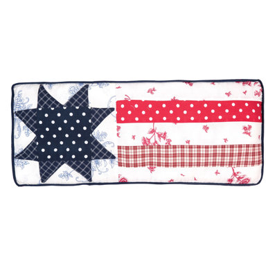 24" Quilted Star Patriotic Rectangle XL Throw Pillow