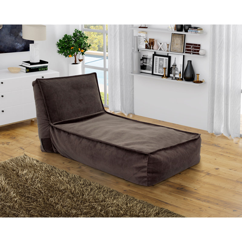 Bean Bag Lounger, Mocha Polyester Blend