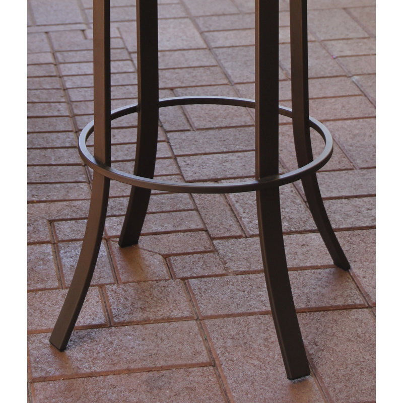 Tabouret de bar avec coussin Amareona, Café au lait Dupione, 26 po